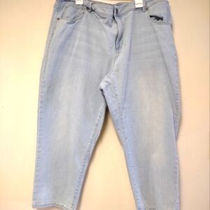 J Jill Women's Plus Size 18 Light Wash Cropped Denim Jeans